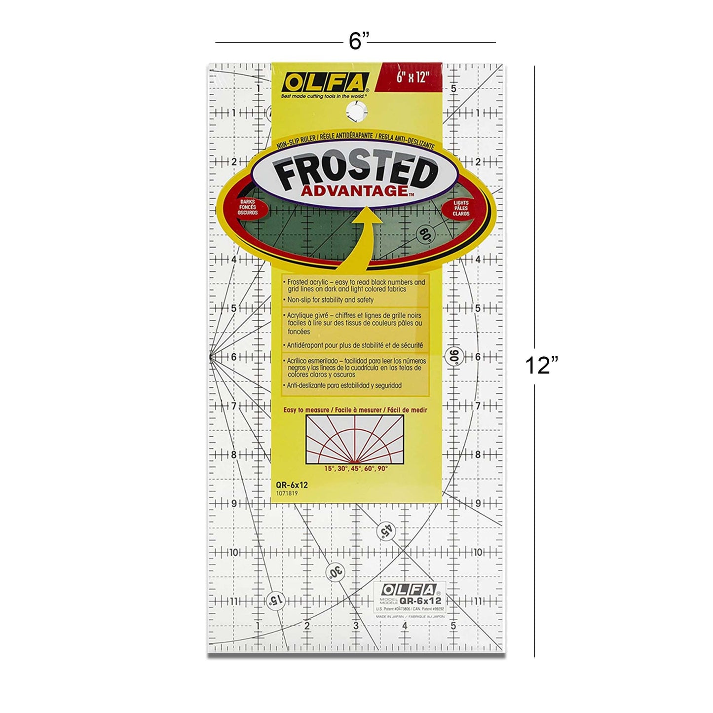 OLFA Frosted Non-Slip Quilting Rulers