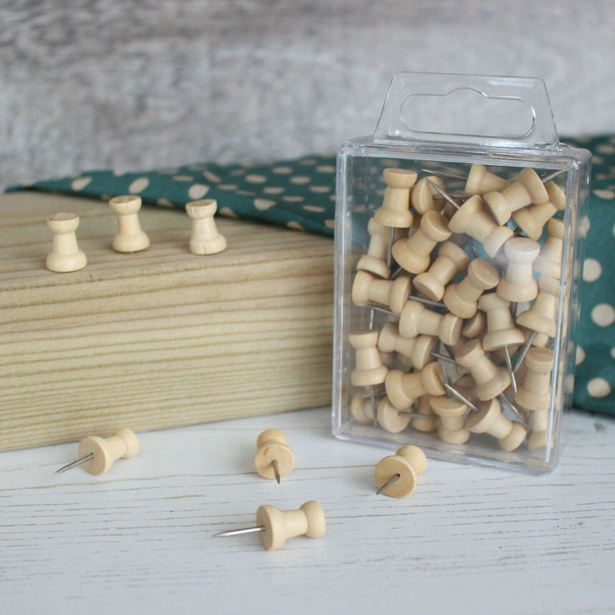 Wooden Push Pins - Flat Top