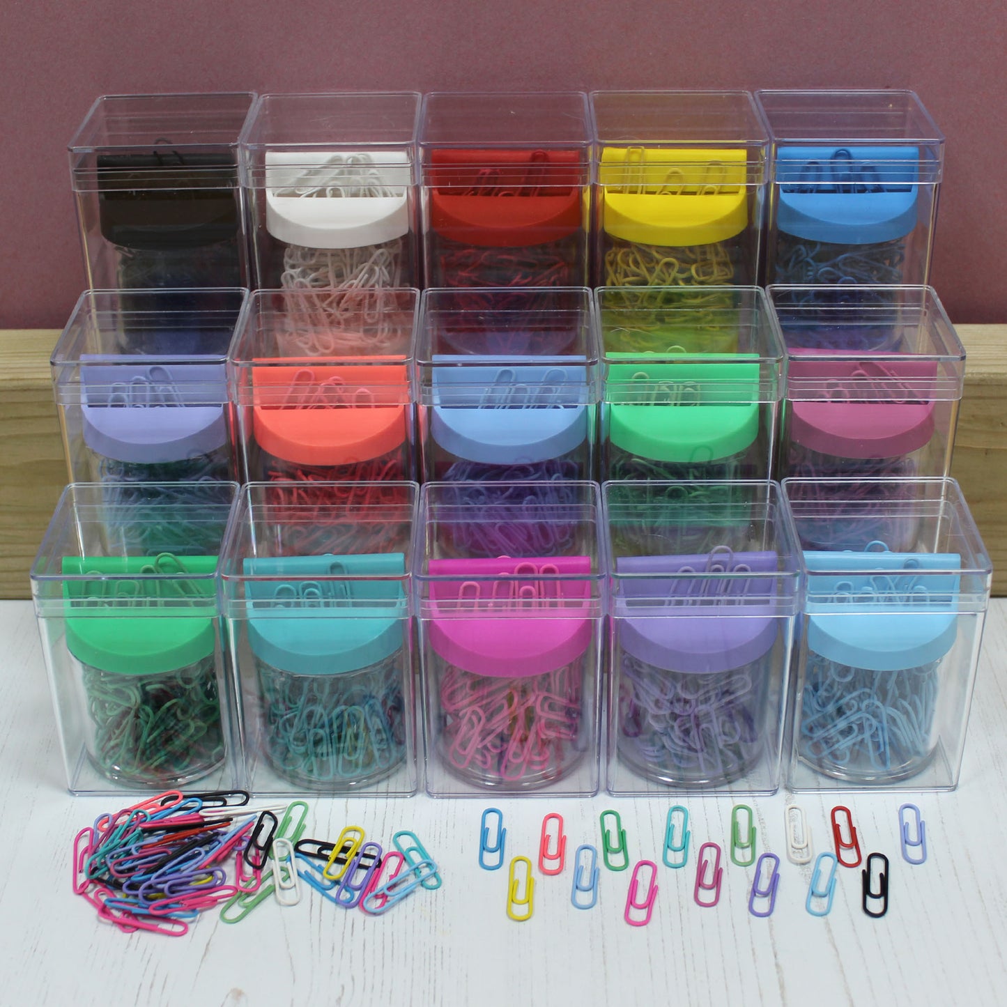 Paper Clip Dispenser Pot with Magnetic Top
