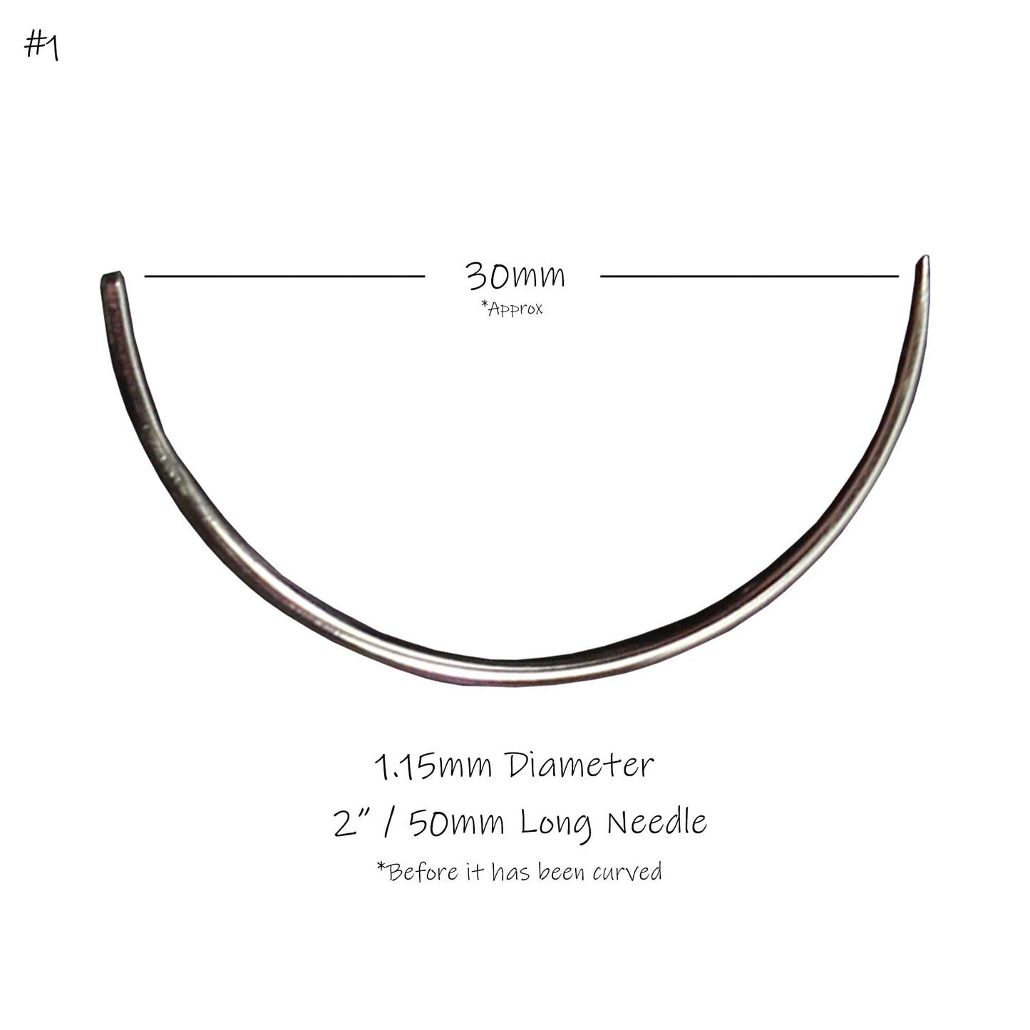 Curved Repair Hand Sewing Needles 2"