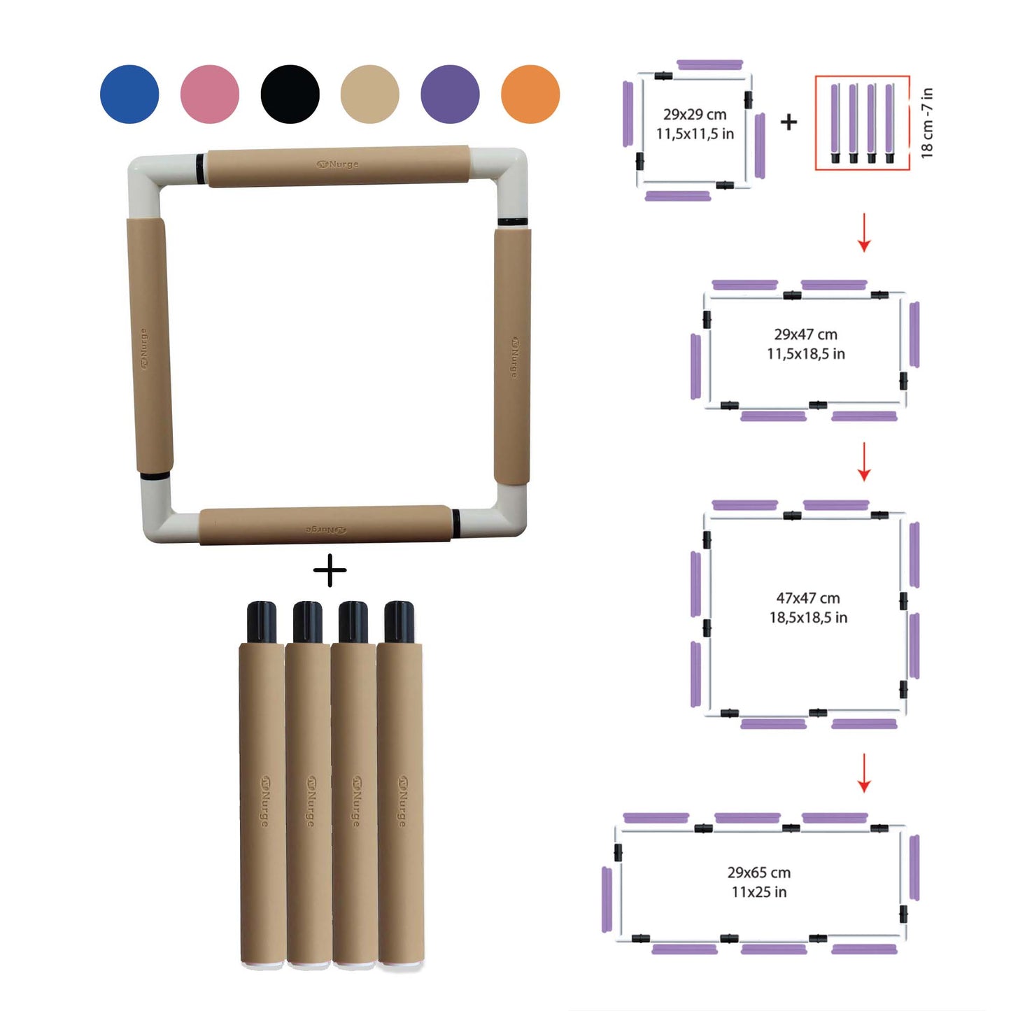 Nurge Embroidery Snap Frame 29cm x 29cm