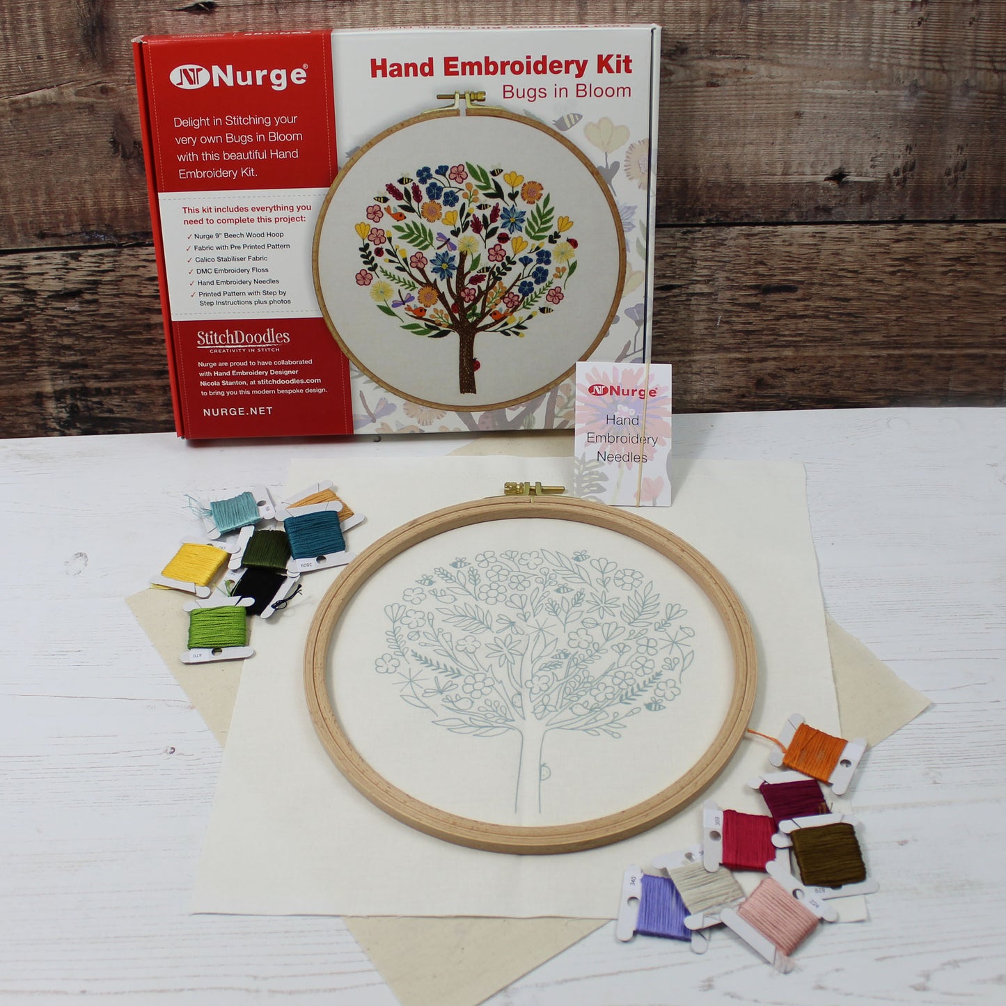 Beginner Embroidery Kit - Bugs in Bloom