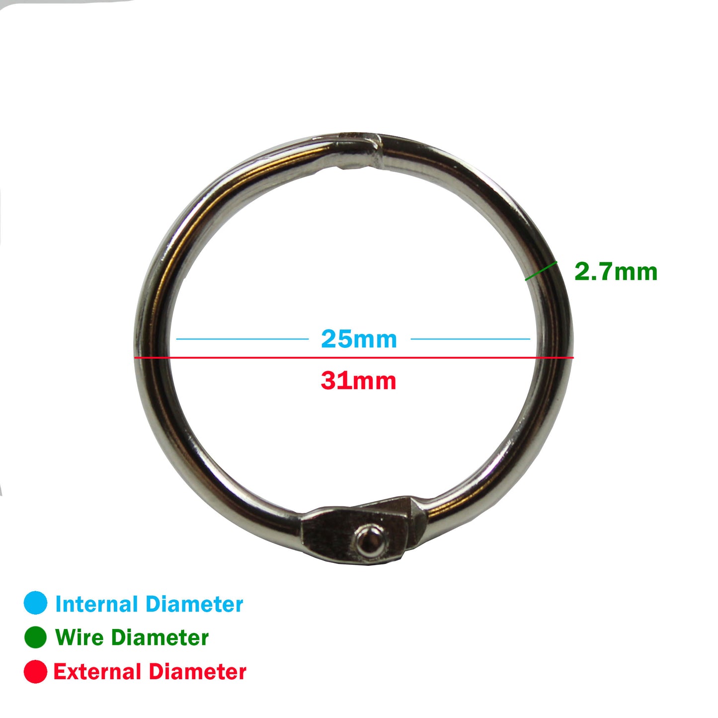 25mm Hinged Loose Leaf Rings