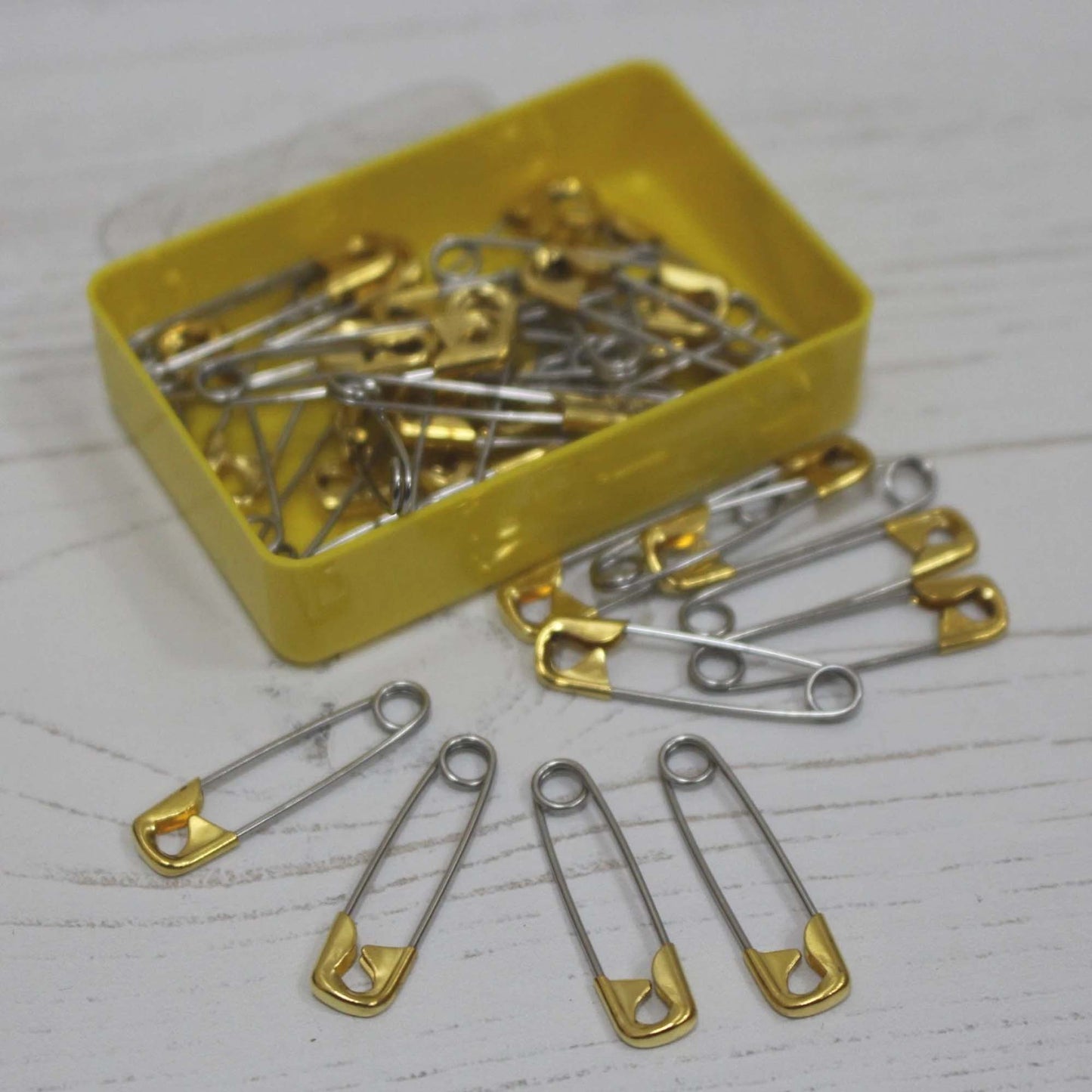 Stainless Steel & Brass Cap Safety Pins