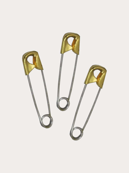 Stainless Steel & Brass Cap Safety Pins